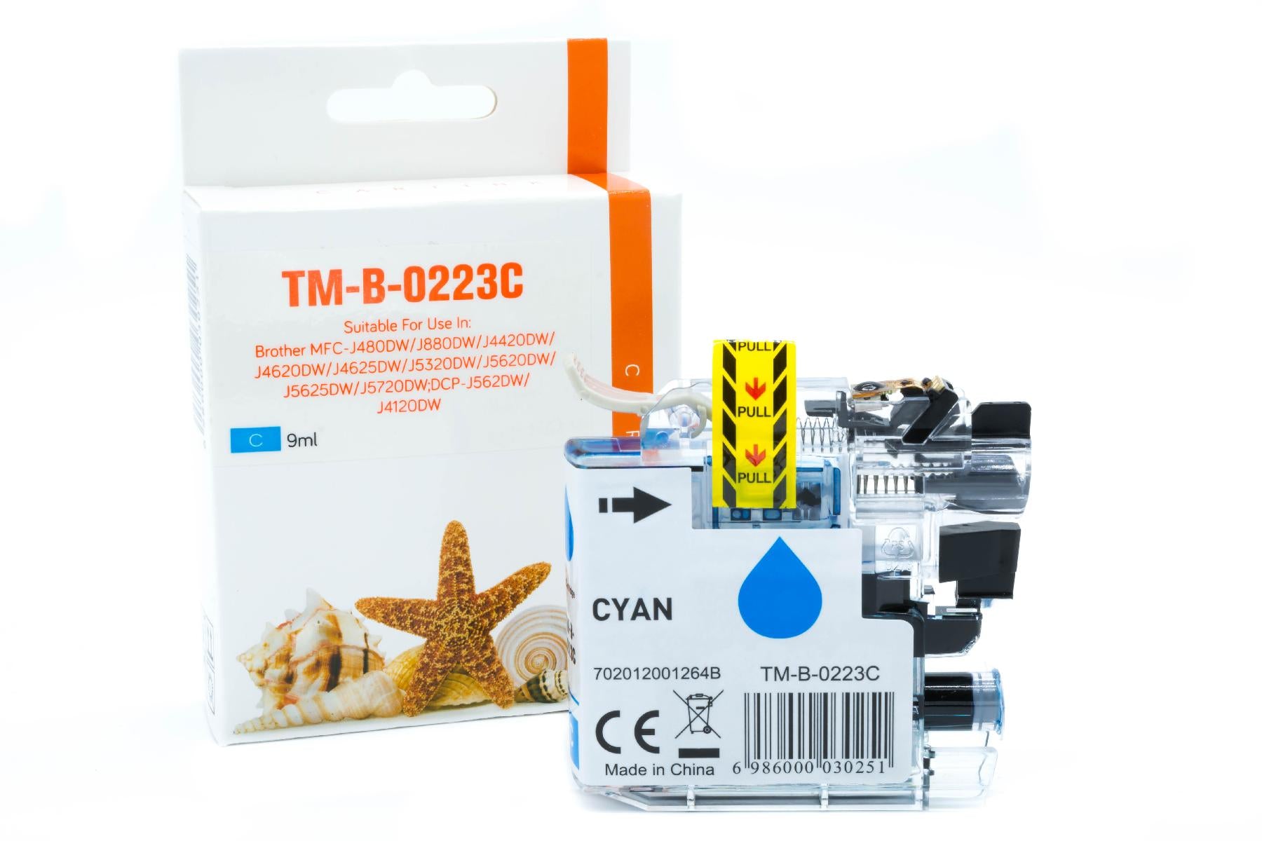 LC223C Alternativ Seestern Tinte Cyan für Brother / LC223C / 9ml