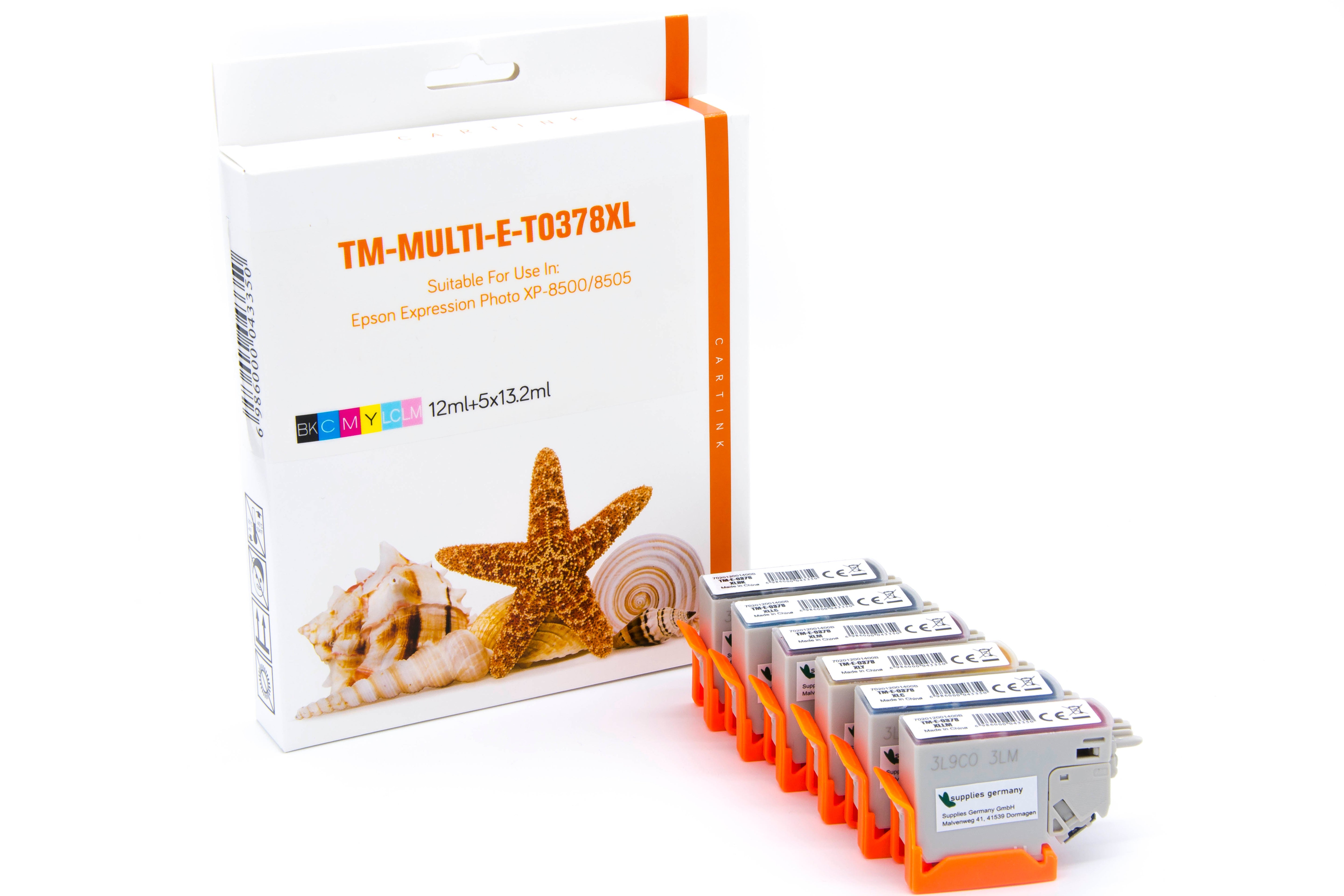 Multipack T3798XL Alternativ Tinte für Epson / C13T37984010 / BK12ml/CMYLCLM13,2ml