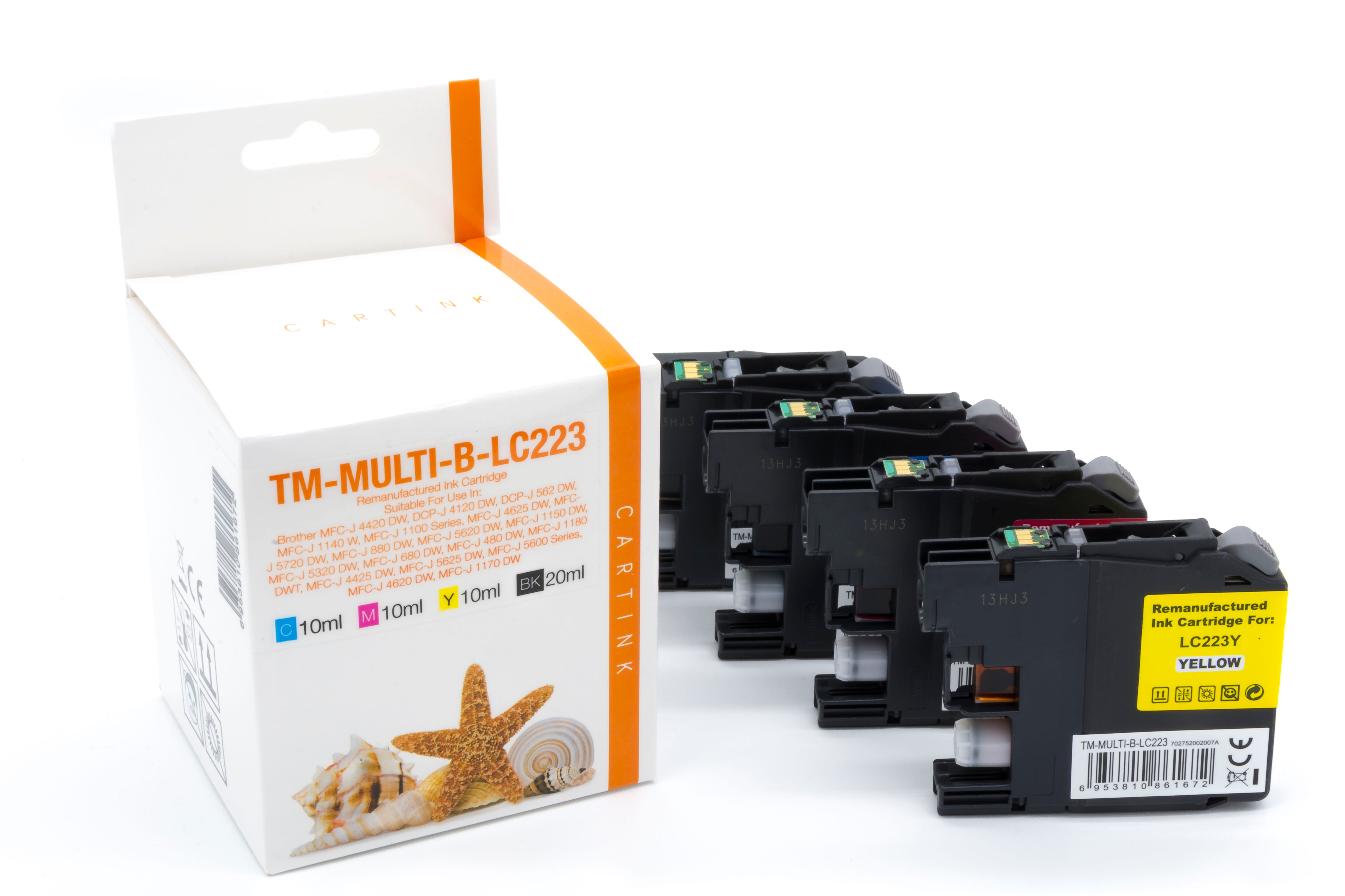 Multipack LC223 Alternativ Tinte für Brother / LC223VALBP / BK14,6ml / C,M,Y9ml
