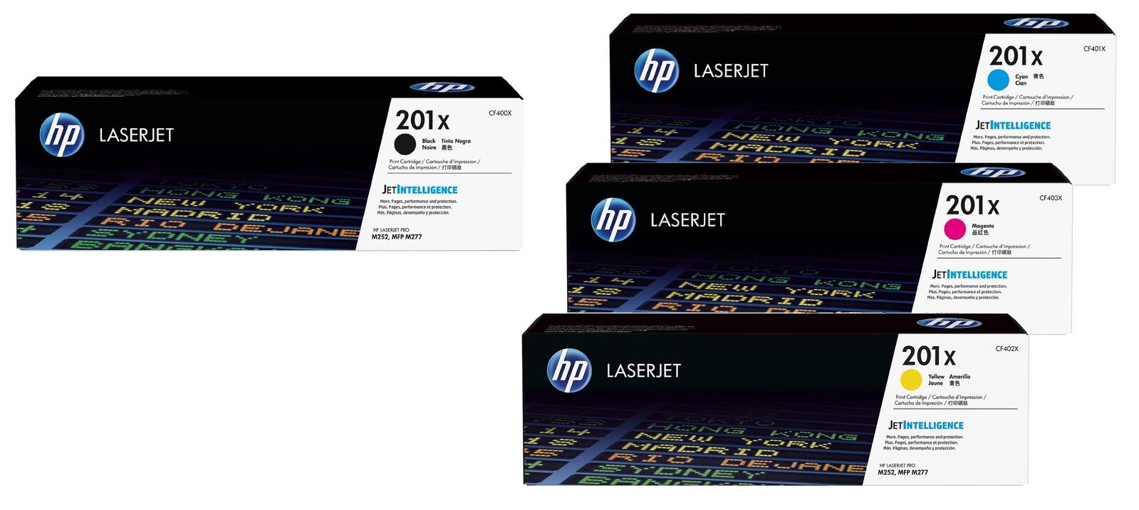 HP 201X 4er-Pack Schwarz/Cyan/Magenta/Gelb Original LaserJet Tonerkartuschen