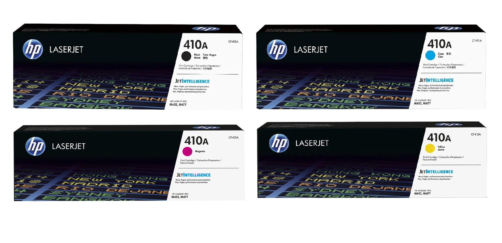 HP 410A Original LaserJet-Toner /  Multipack Schwarz, Cyan, Magenta, Gelb (CF411A, CF413A, CF412A, CF410A)