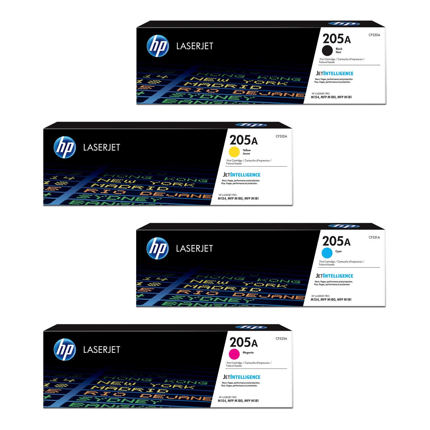 HP Original 205A Toner - 4er Pack Schwarz Cyan Gelb Magenta (CF531A, CF533A, CF532A, CF530A)