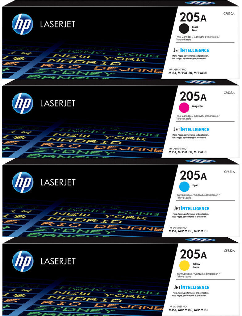 HP Original 205A Toner - 4er Pack Schwarz Cyan Gelb Magenta (CF531A, CF533A, CF532A, CF530A)